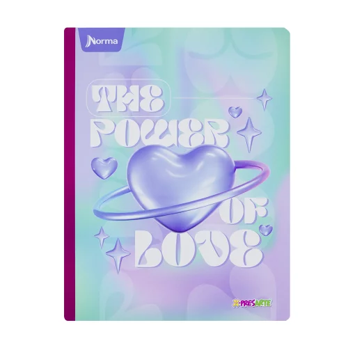 Cuaderno cosido femenino 50 hojas línea corriente X-presarte - power of love