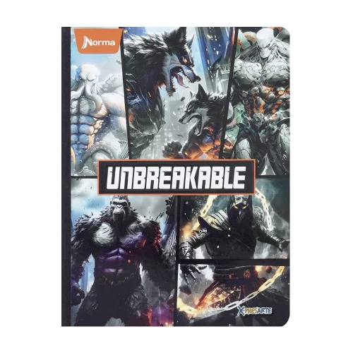 Cuaderno cosido masculino 100 hojas cuadriculado X-presarte - unbreakable