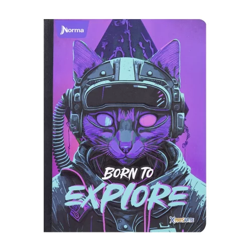 Cuaderno cosido masculino 50 hojas cuadriculado X-presarte - born to explore