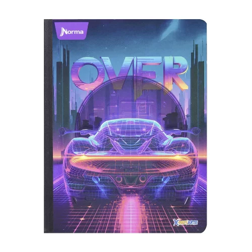 Cuaderno cosido masculino 50 hojas cuadriculado X-presarte - over