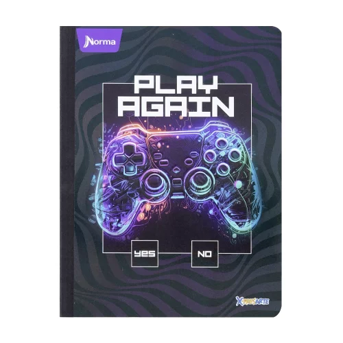 Cuaderno cosido masculino 50 hojas cuadriculado X-presarte - play again