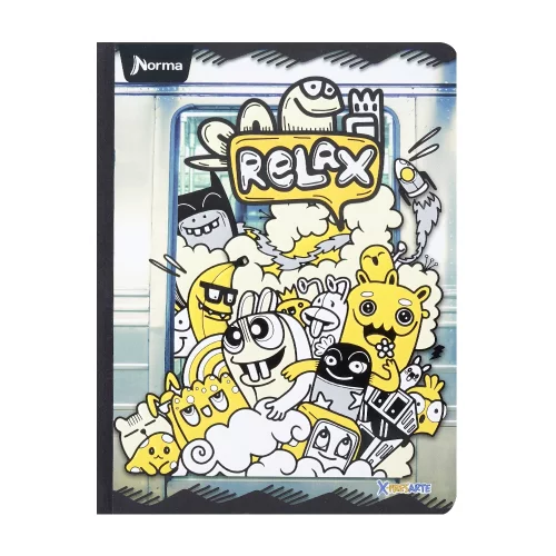 Cuaderno cosido masculino 50 hojas cuadriculado X-presarte - relax