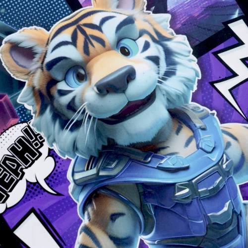 Cuaderno cosido masculino 50 hojas cuadriculado X-presarte - tigre yeah