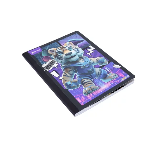 Cuaderno cosido masculino 50 hojas cuadriculado X-presarte - tigre yeah