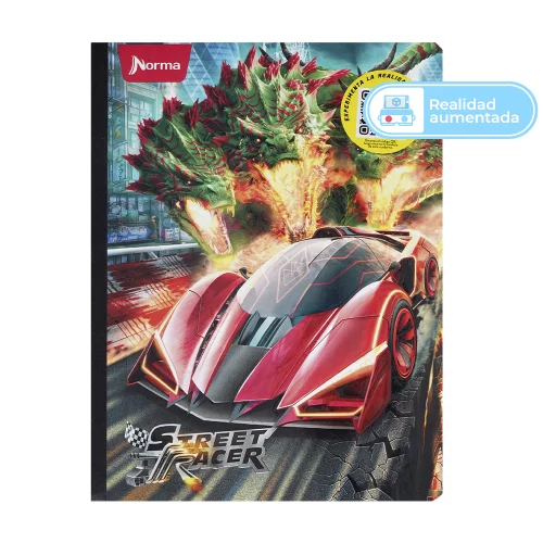 Cuaderno Cosido Street Racer 100 Hojas 1 Materia Doble Línea - Triple Dragon