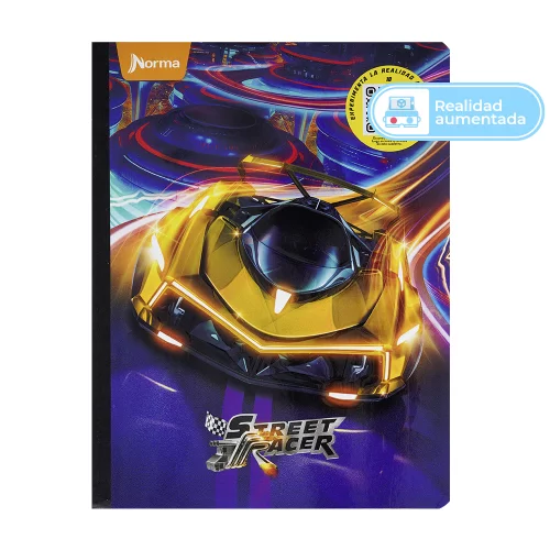 Cuaderno Cosido Street Racer 50 Hojas 1 Materia Cuadriculado - Carro Amarillo
