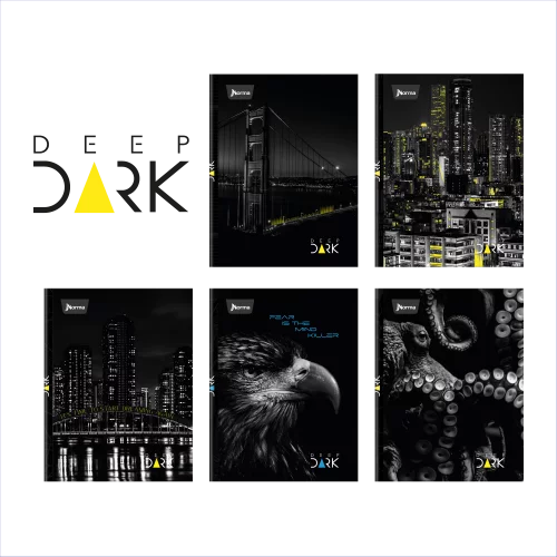Cuaderno Cosido Tapa Dura 90 Hojas Cuadriculado Deep Dark