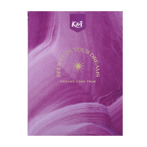 Cuaderno cosido tapa dura 90 hojas línea corriente Kiut believe in your dreams