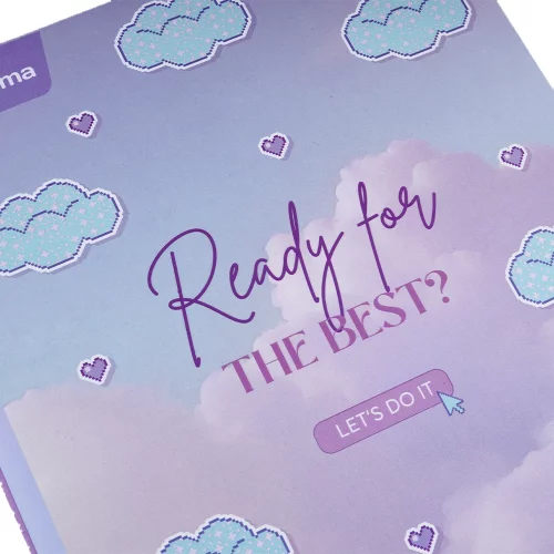 Cuaderno cosido tapa dura femenino 90 hojas cuadriculado X-presarte - ready for