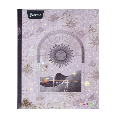 Cuaderno cosido tapa dura femenino 90 hojas cuadriculado X-presarte -timing