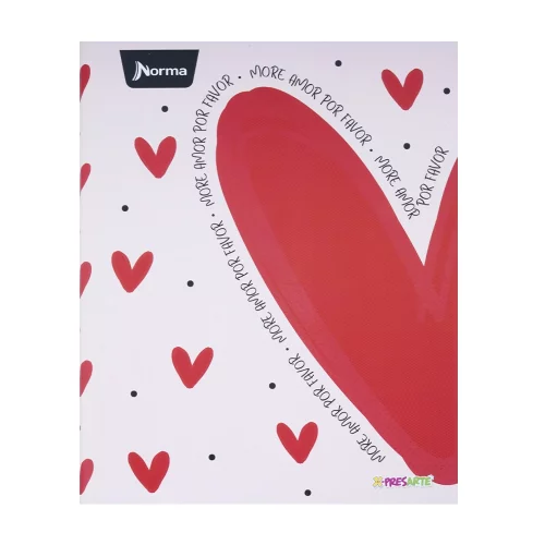 Cuaderno cosido tapa dura femenino 90 hojas línea corriente X-presarte - more amor