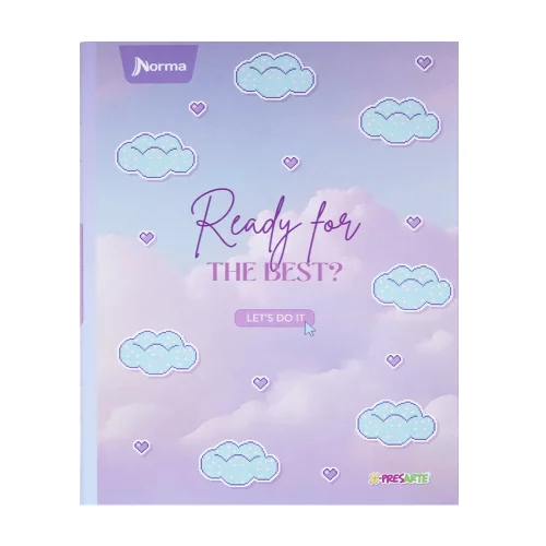 Cuaderno cosido tapa dura femenino 90 hojas línea corriente X-presarte - ready for