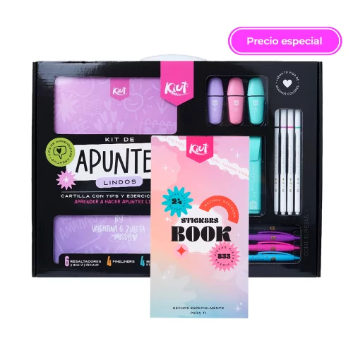 Kit Apuntes Lindos + Libro de Stickers