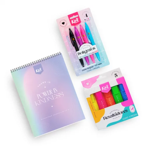 Kit Tiempo en Orden 2026 Planeador + Resaltadores + Bolígrafos