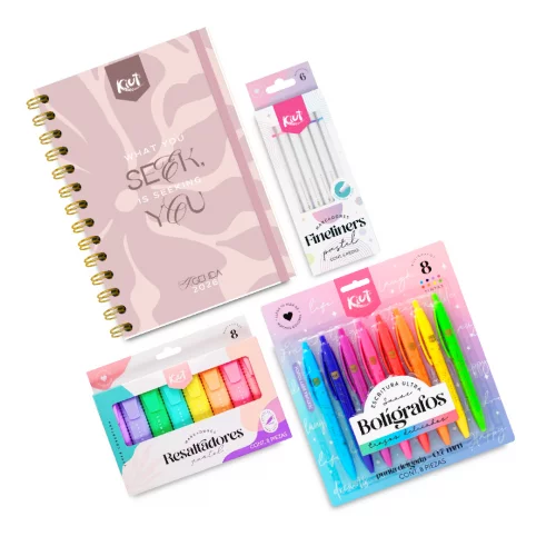Kit Tu Mejor Versión Agenda Diaria + Resaltadores + Bolígrafos + Fineliners