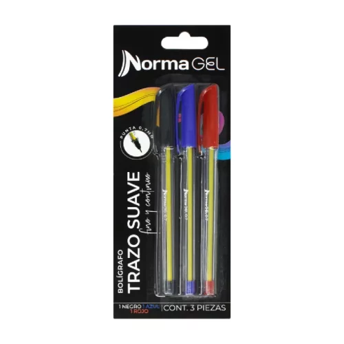 Lapiceros Norma X3 (Negro, Rojo y Azul)