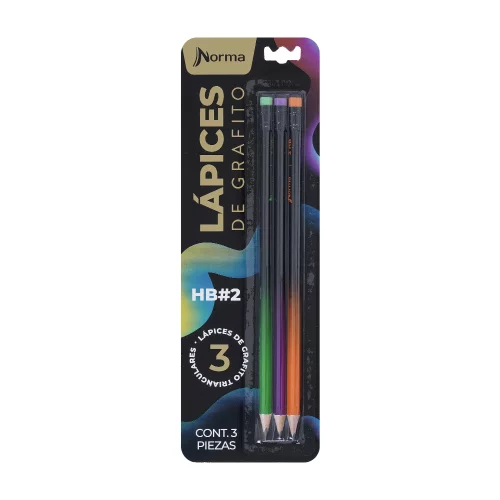 Lápiz premium grafito triangular Norma blister x3 und
