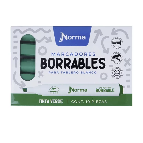 Marcadores Borrables Norma X10 und Verde
