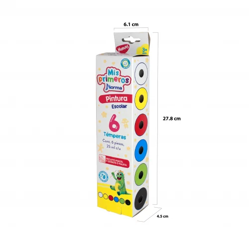 Pintura Escolar Norma (Tempera) Caja X6 De 25 Ml