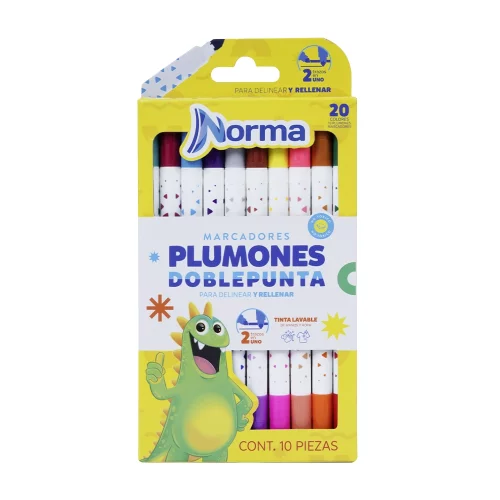 Plumones Norma Doblepunta X10