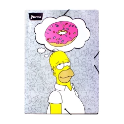 Carpeta Escolar Carton Simpsons  1 Homero Y Donut