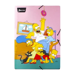 Carpeta Escolar Carton Simpsons  2 Familia Y Donut