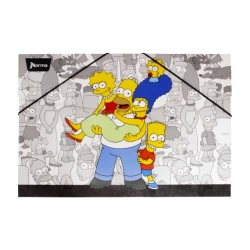 Carpeta Fuelle Carton Simpsons  3 Familia Fondo Gris