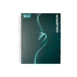 Cuaderno Argollado Durabook 105 Academico 160 Hojas 5 Materias Cuadriculado   7 Humo Verde