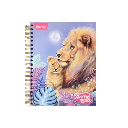 Cuaderno Argollado Durabook 105 Animal Book 175 Hojas 7 Materias Cuadriculado 6 Leon