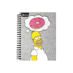 Cuaderno Argollado Durabook 105 The Simpsons 160 Hojas Cuadriculado    2 Homero Y Donut