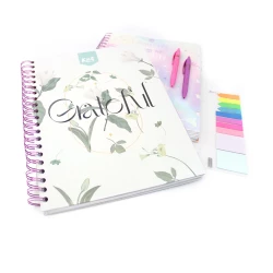 Cuaderno Argollado Durabook Kiut Grande 175 Hojas 7 Materias Cuadriculado Grateful