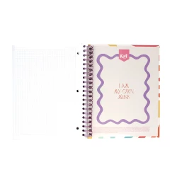 Cuaderno Argollado Durabook Kiut Grande 175 Hojas 7 Materias Mixto You Are Infinite