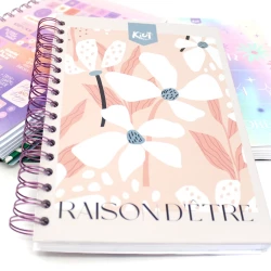 Cuaderno Argollado Durabook Kiut Mediano 160 Hojas 5 Materias Cuadriculado Raison Detre