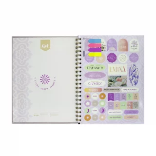 Cuaderno Argollado Durabook Platino Cuero Grande Kiut 80 Hojas Cuadriculado  Be Kind