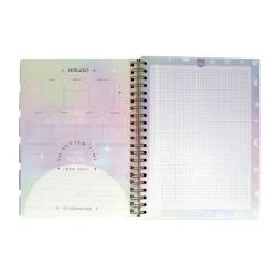 Cuaderno Argollado Durabook Platino Grande Kiut 175 Hojas 7 Materias Cuadriculado Have More Fun