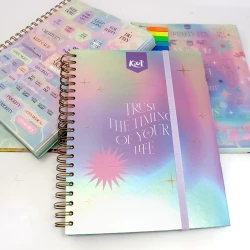 Cuaderno Argollado Durabook Platino Grande Kiut 175 Hojas 7 Materias Cuadriculado Trust The Timing