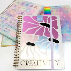 Cuaderno Argollado Durabook Platino Grande Kiut 175 Hojas 7 Materias Mixto Creativity