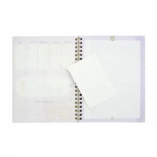 Cuaderno Argollado Durabook Platino Grande Kiut 80 Hojas Cuadriculado  No Better Time