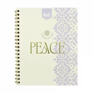 Cuaderno Argollado Durabook Platino Grande Kiut 80 Hojas Cuadriculado  Peace