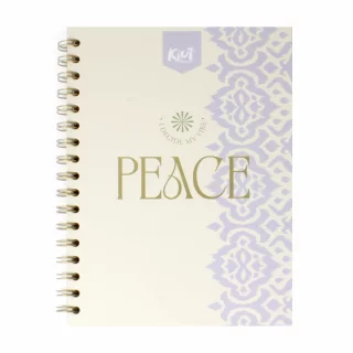 Cuaderno Argollado Durabook Platino Mediano Kiut 80 Hojas Cuadriculado  Peace