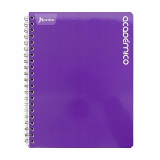 Cuaderno Argollado Grande 80 Hojas Cuadriculado Academico - Azul Purpura