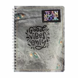Cuaderno Argollado Grande 80 Hojas Cuadriculado Jean Book - Good Vibes