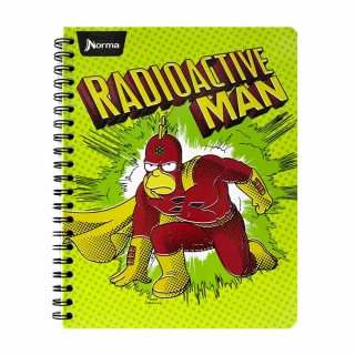Cuaderno Argollado Grande 80 Hojas Cuadriculado Los Simpsons - Radioactive Man