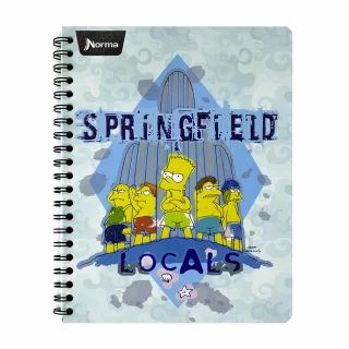 Cuaderno Argollado Grande 80 Hojas Cuadriculado Los Simpsons - Springfield Locals