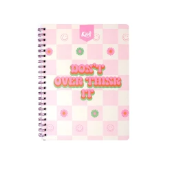 Cuaderno Argollado Kiut Grande 80 Hojas  Cuadriculado Dont Over Think It