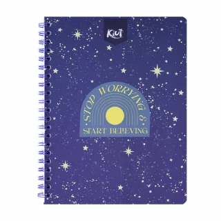 Cuaderno argollado pequeño 80 hojas cuadriculado Kiut stop worrying 1