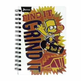 Cuaderno Argollado Pequeño 80 Hojas Cuadriculado Los Simpsons - Grind It