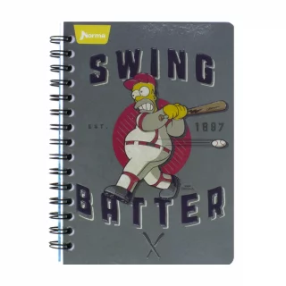 Cuaderno Argollado Pequeño 80 Hojas Cuadriculado Los Simpsons - Swing Batter