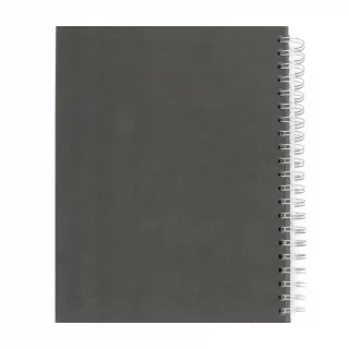 Cuaderno Argollado Tapa Dura  Grande  7 Materias Cuadriculado Norma Cuero   Nadir Gris Oscuro Hongos