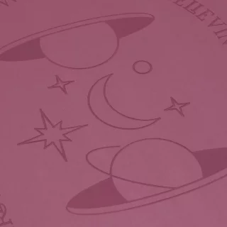 Cuaderno Argollado Tapa Dura  Grande  7 Materias Cuadriculado Norma Cuero  - Sideral Rosa Planetas